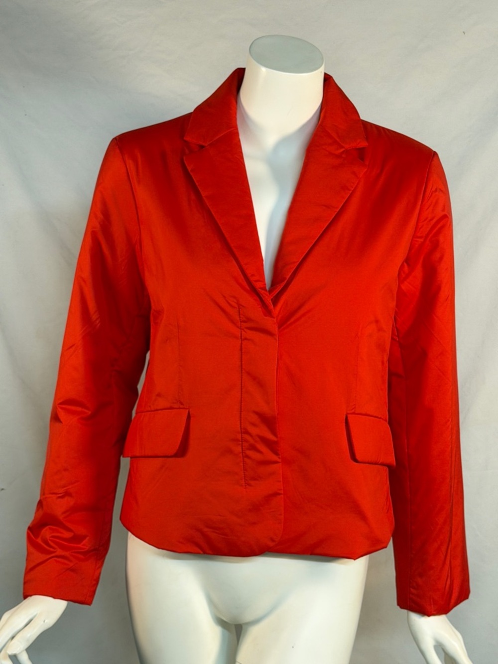 Lilla P Vibrant Red Single-Button Puff Blazer - Picture 3 of 11